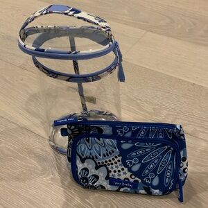 Vera Bradley Blue and Black Cosmetic Bag Duo